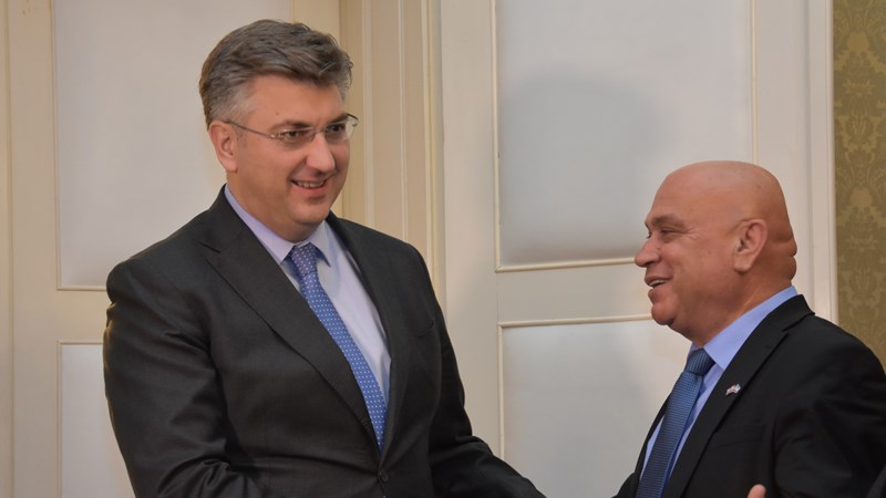 Predsjednik Vlade Andrej Plenković primio potpredsjednika Knesseta
